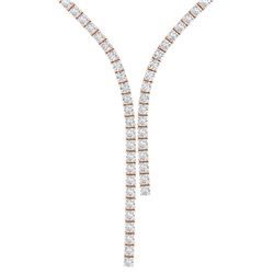 10 ctw Certified SI/I Diamond Necklace 18K Rose Gold