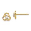 Image 1 : 14k Cubic Zirconia Celtic Knot Post Earrings - 44 mm