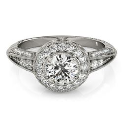 1 ctw Certified VS/SI Diamond Halo Ring 18k White Gold