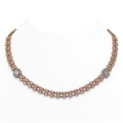 35.75 ctw Morganite & Diamond Necklace 14K Rose Gold