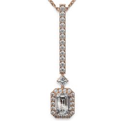 1.3 ctw Emerald Cut Diamond Designer Necklace 18K Rose Gold