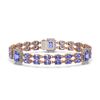 Image 1 : 16.96 ctw Tanzanite & Diamond Bracelet 14K Rose Gold
