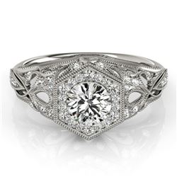 1.15 ctw Certified VS/SI Diamond Halo Ring 14k White Gold