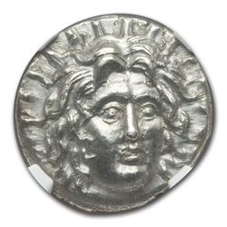 Carian Islands Rhodes AR Didrachm Helios (250-200 BC) MS NGC