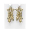 Image 1 : 3.05 ctw Diamond & Pearl Earrings 18K Yellow Gold