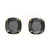 Image 1 : 12 ctw Cushion Black Diamond Designer Earrings 18k Yellow Gold
