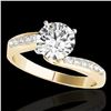 Image 1 : 1.15 ctw Certified Diamond Bypass Solitaire Ring 10k Yellow Gold