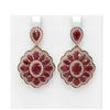 Image 1 : 19.42 ctw Ruby & Diamond Earrings 18K Rose Gold