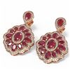 Image 3 : 19.42 ctw Ruby & Diamond Earrings 18K Rose Gold