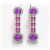 Image 1 : 8.19 ctw Amethyst & Diamond Earrings 14K Yellow Gold