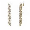 Image 3 : 4.38 ctw Baguette Cut Diamond Designer Earrings 18K Yellow Gold