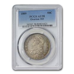 1809 Capped Bust Half Dollar AU-58 PCGS
