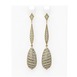 4.03 ctw Diamond Earrings 18K Yellow Gold