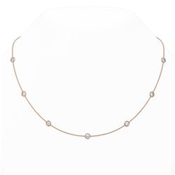 3.63 ctw Diamond Station Necklace 18K Rose Gold