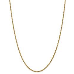 14k Gold 2.25 mm Diamond-cut Rope with Chain Necklace - 22 in.