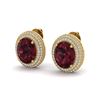Image 1 : 9 ctw Garnet & Micro Pave VS/SI Diamond Earrings 18k Yellow Gold