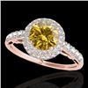 Image 2 : 1.65 ctw Certified SI/I Fancy Intense Yellow Diamond Ring 10k Rose Gold