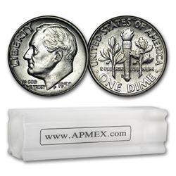 1958-D Roosevelt Dime 50-Coin Roll BU