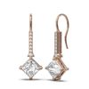 Image 2 : 1.64 ctw Princess Diamond Earrings 18K Rose Gold