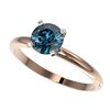 Image 1 : 1 ctw Certified Intense Blue Diamond Engagment Ring 10k Rose Gold