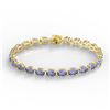 Image 2 : 24 ctw Tanzanite Eternity Designer Bracelet 14k Yellow Gold