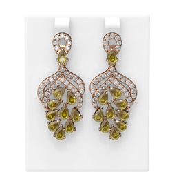 11.41 ctw Canary Citrine & Diamond Earrings 18K Rose Gold