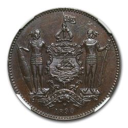 1890-H British North Borneo Cent MS-64 NGC (Brown)