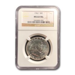 1962 Franklin Half Dollar MS-64 NGC (FBL)
