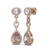 Image 2 : 7.42 ctw Morganite & Diamond Earrings 18K Rose Gold