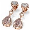 Image 3 : 7.42 ctw Morganite & Diamond Earrings 18K Rose Gold
