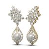 Image 2 : 7.05 ctw Diamond & Pearl Earrings 18K Yellow Gold