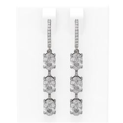 4.99 ctw Oval Diamond Earrings 18K White Gold