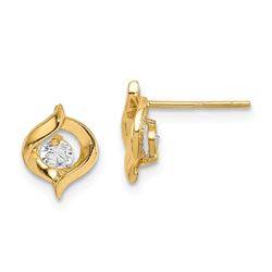 14k Cubic Zirconia Twist Post Earrings - 38 mm