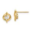 Image 1 : 14k Cubic Zirconia Twist Post Earrings - 38 mm