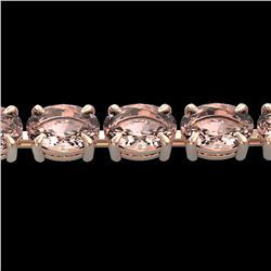 23 ctw Morganite Eternity Designer Bracelet 14k Rose Gold