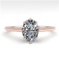 1.0 ctw VS/SI Oval Diamond Engagment Ring 18k Rose Gold