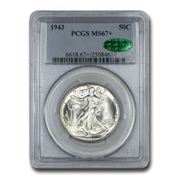 1943 Walking Liberty Half Dollar MS-67+ PCGS CAC