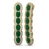 Image 2 : 9.85 ctw Emerald & Diamond Earrings 18K Yellow Gold