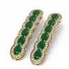 Image 3 : 9.85 ctw Emerald & Diamond Earrings 18K Yellow Gold