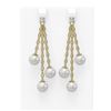 Image 1 : 1.21 ctw Diamond & Pearl Earrings 18K Yellow Gold