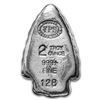 Image 2 : 2 oz Hand Poured Silver Arrowhead - Wolf/Moon