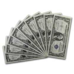 1935-B $1.00 Silver Certificate AU/CU (9 Consecutive Notes)