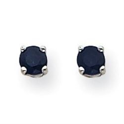 14k White Gold 4 mm Sapphire Stud Earrings