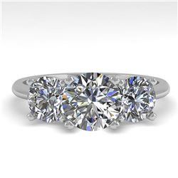 2 ctw VS/SI Diamond Past Present Future Designer Ring 18k White Gold