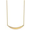 Image 1 : 14k Yellow Gold Curved Bar CZ Necklace - 20 in.