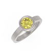 Image 3 : 1 ctw Fancy Yellow Diamond Ring 18K White Gold