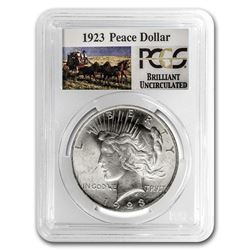 1923 Stage Coach Silver Dollar BU PCGS