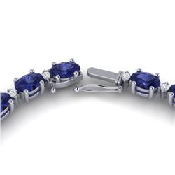 34 ctw Tanzanite & VS/SI Diamond Eternity Necklace 10k White Gold