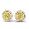 Image 1 : 2 ctw Citrine & Micro Pave VS/SI Diamond Stud Earrings 18k Yellow Gold