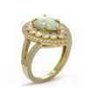 Image 2 : 4.19 ctw Certified Opal & Diamond Victorian Ring 14K Yellow Gold